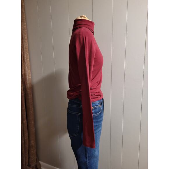 GAP - Women's Burgundy Red Cotton Turtleneck - Picture 8 of 10